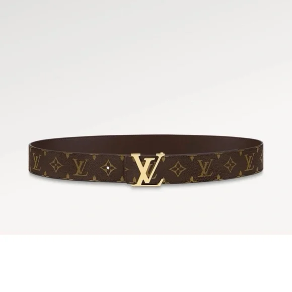 Louis Vuitton Initials 40mm Reversible Belt Monogram/Brown Size 95 (38) M0323 - Picture 1 of 6